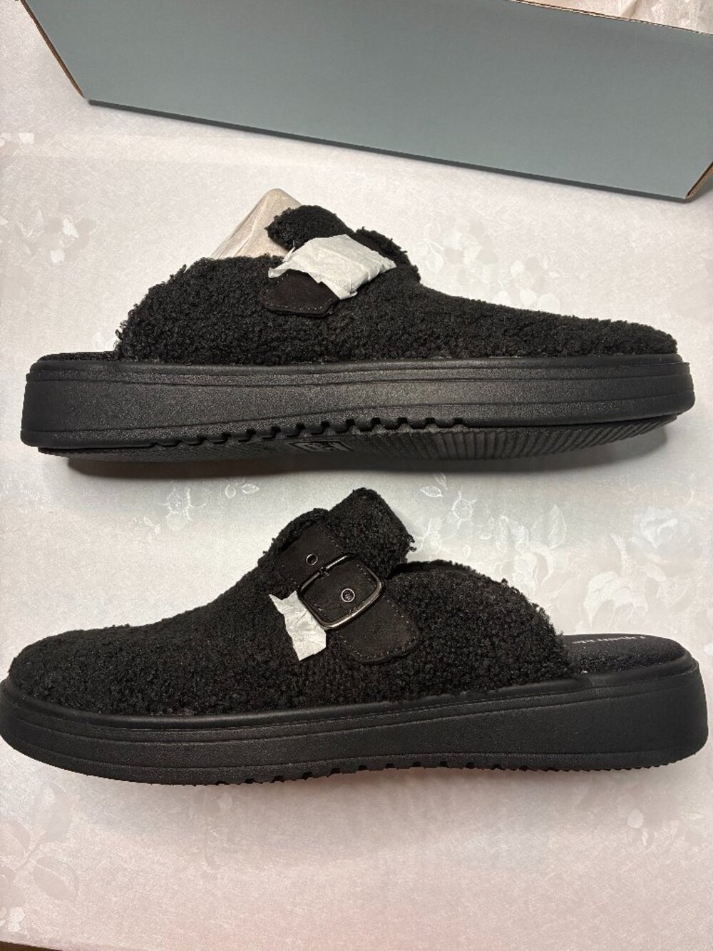 LifeStride Vibe-Cozy Slip on Clog Black Size 11 Airstep Sherpa Womens NEW